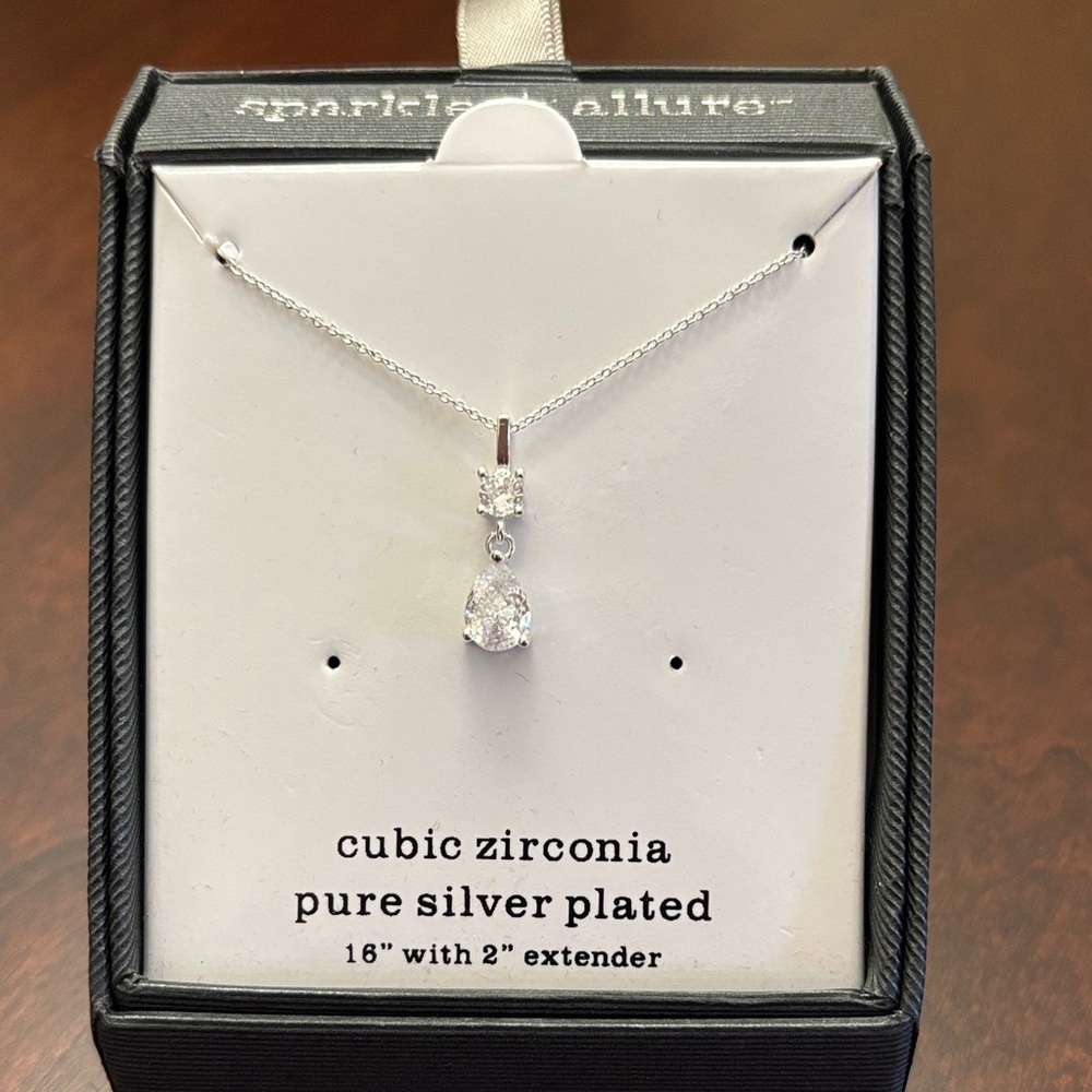 Sparkle Allure Pure Silver Plated Necklace with Cubic Zirconia